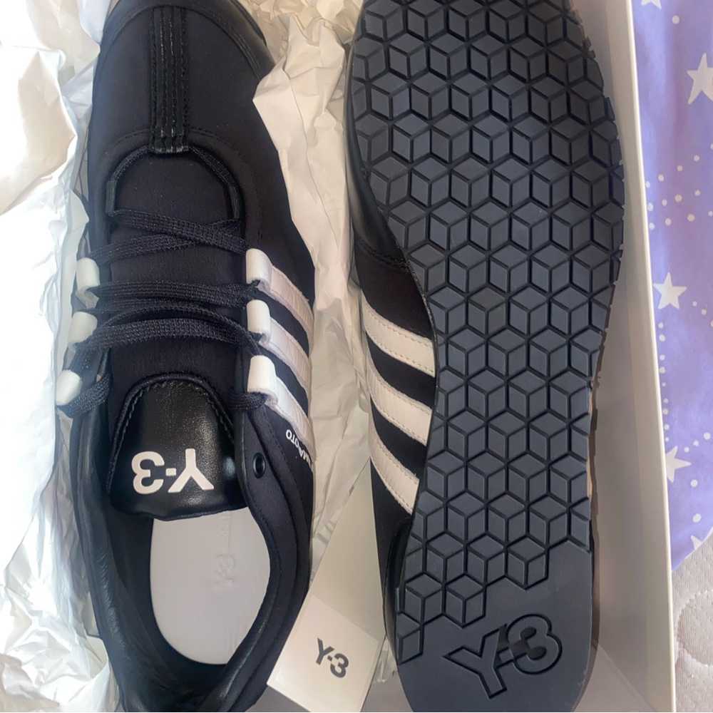 Y-3 Black and White Sneakers with Honeycomb Sole